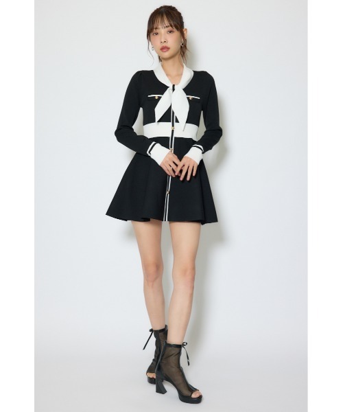 rienda（リエンダ） ワンピース バイカラーミニニットワンピース 春服