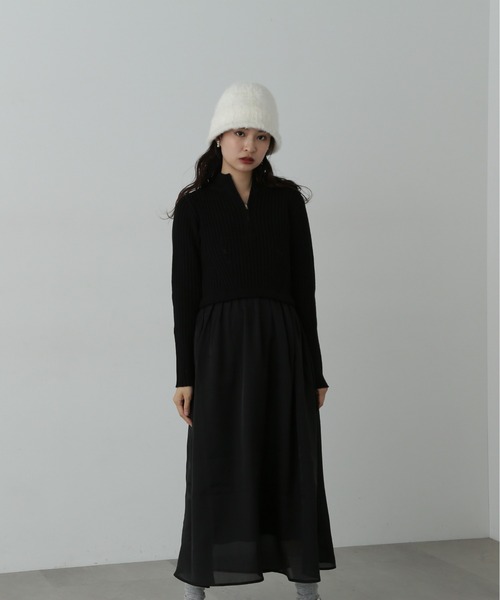 「N.(N. Natural Beauty Basic)」 ドッキングワンピース MEDIUM グレー レディース_画像5