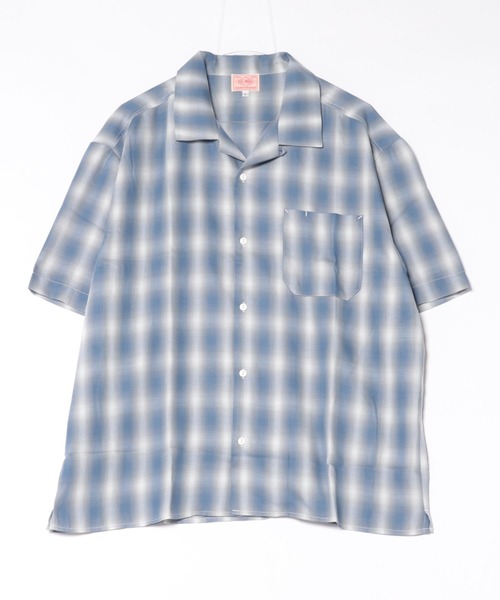 ビッグマイク　レーヨン　オンブレチェックシャツ　M 完売商品 BIG MIKE（ビッグマイク） シャツ ビックマイク/ 26春夏新作 半袖