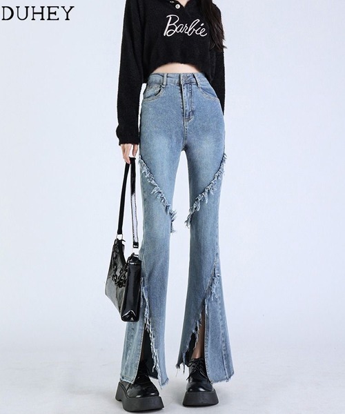 「gossip！ロサンゼルス」 ブーツカットデニムパンツ SMALL ダークブルー レディース_画像8
