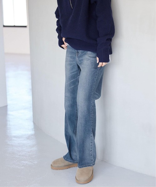 「Healthy denim」 ブーツカットデニムパンツ 23cm ブルー レディース_画像8