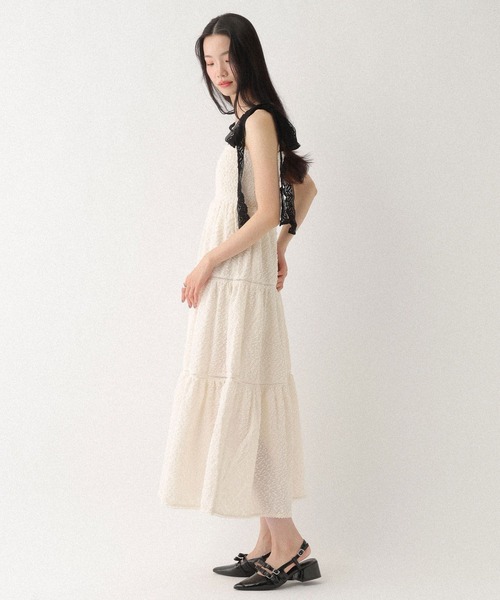 Heather（ヘザー） ワンピース ショルダーレースジャガードワンピース