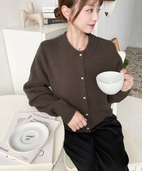 「moment+」 ニットカーディガン M ブラウン レディース_画像8