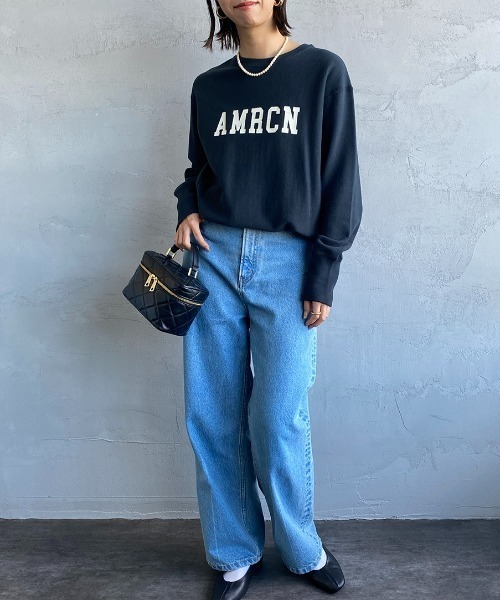 「AMERICANA」 スウェットカットソー M 杢グレー レディース_画像2