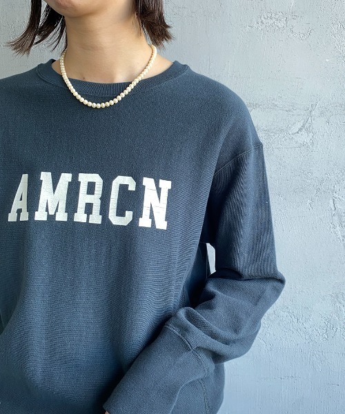 「AMERICANA」 スウェットカットソー M 杢グレー レディース_画像4