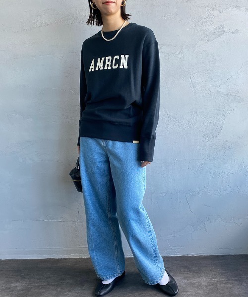 「AMERICANA」 スウェットカットソー M 杢グレー レディース_画像6