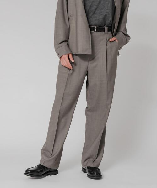 ワイドパンツ パンツ WASHABLE WOOL EASY TROUSER メンズの画像
