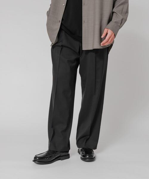 ワイドパンツ パンツ WASHABLE WOOL EASY TROUSER メンズの画像