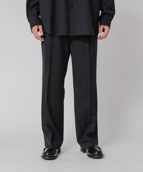 ワイドパンツ パンツ WASHABLE WOOL EASY TROUSER メンズの画像
