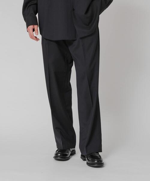 ワイドパンツ パンツ WASHABLE WOOL EASY TROUSER メンズの画像