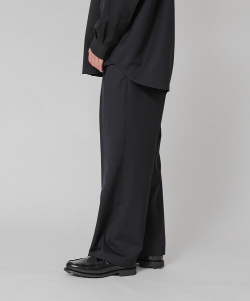 ワイドパンツ パンツ WASHABLE WOOL EASY TROUSER メンズの画像