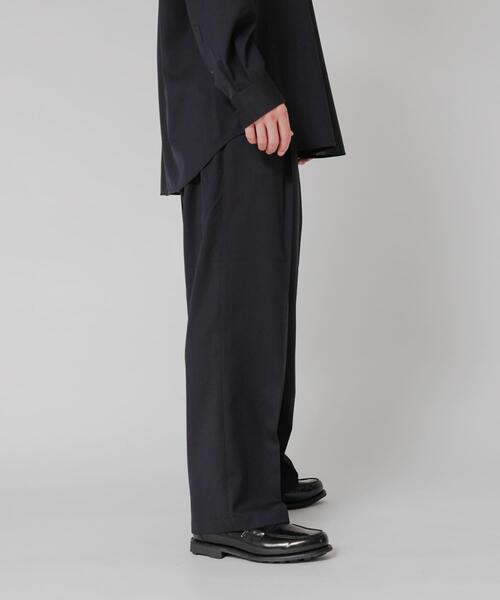 ワイドパンツ パンツ WASHABLE WOOL EASY TROUSER メンズの画像