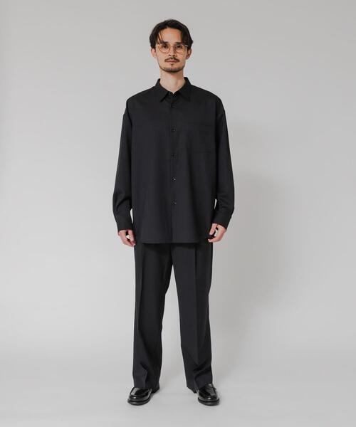 ワイドパンツ パンツ WASHABLE WOOL EASY TROUSER メンズの画像
