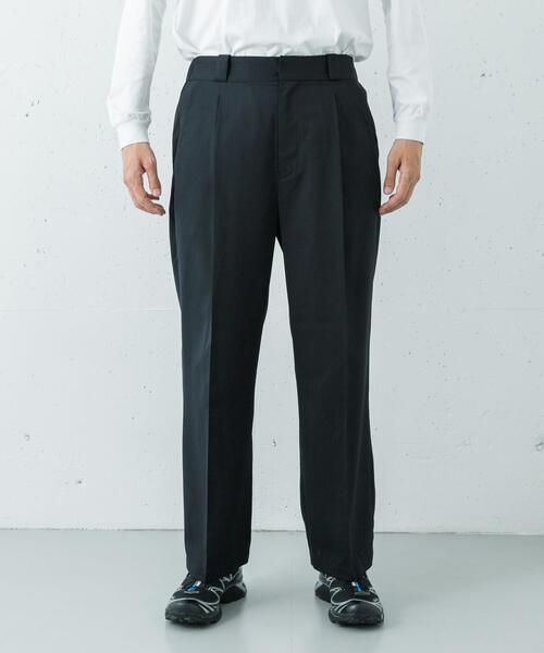 ワイドパンツ パンツ WASHABLE WOOL EASY TROUSER メンズの画像