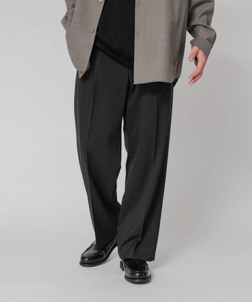 ワイドパンツ パンツ WASHABLE WOOL EASY TROUSER メンズの画像