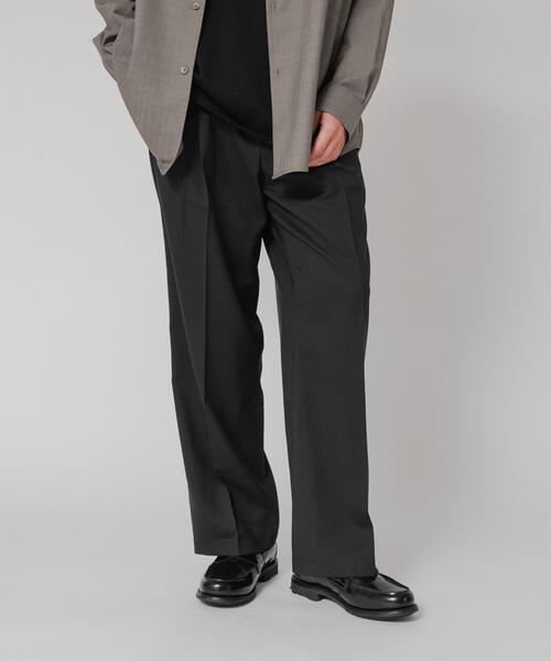 ワイドパンツ パンツ WASHABLE WOOL EASY TROUSER メンズの画像