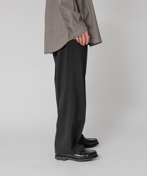 ワイドパンツ パンツ WASHABLE WOOL EASY TROUSER メンズの画像