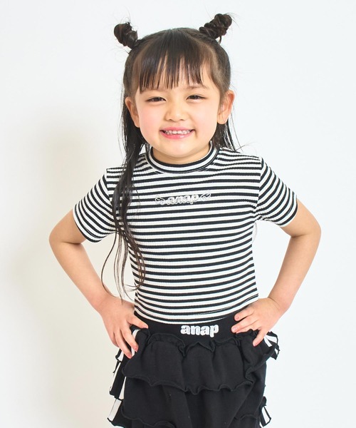 ANAP kids（アナップキッズ） tシャツ メタルシルバー エンジェルロゴ
