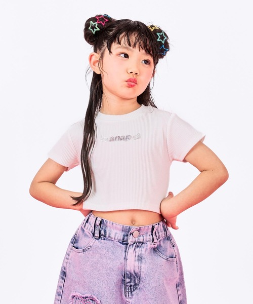 ANAP kids（アナップキッズ） tシャツ メタルシルバー エンジェルロゴ