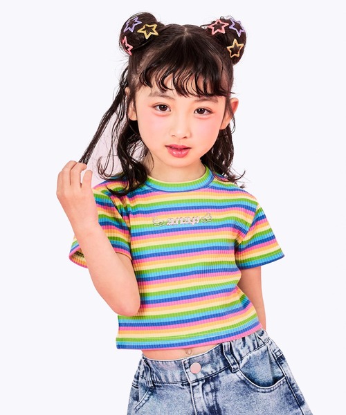 ANAP kids（アナップキッズ） tシャツ メタルシルバー エンジェルロゴ