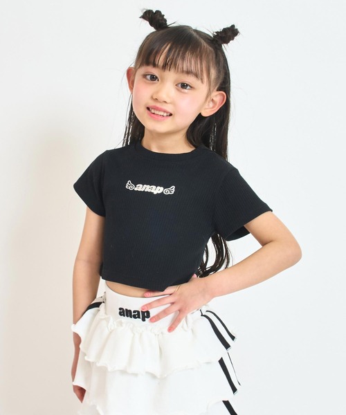 ANAP kids（アナップキッズ） tシャツ メタルシルバー エンジェルロゴ