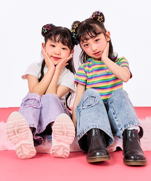トップス A ANAP kids（アナップキッズ） tシャツ メタルシルバー エンジェルロゴ