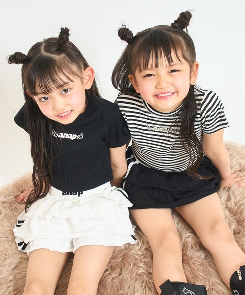 ANAP kids（アナップキッズ） tシャツ メタルシルバー エンジェルロゴ