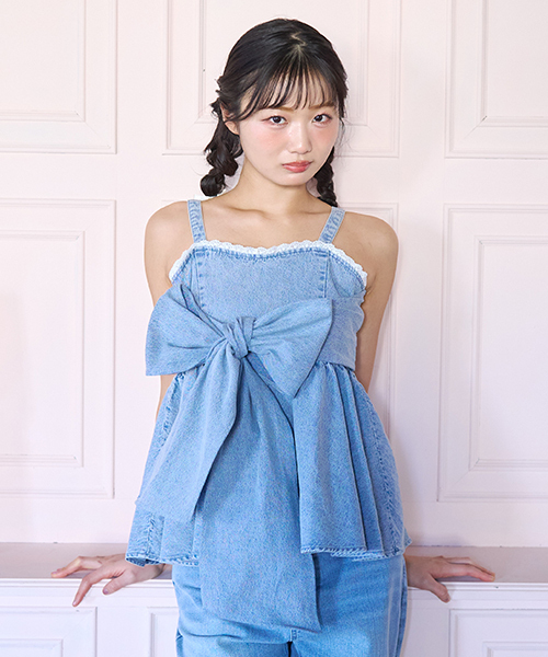 Miーje（ミジェ） キャミソール デニムリボンビスチェ : ZOZOTOWN