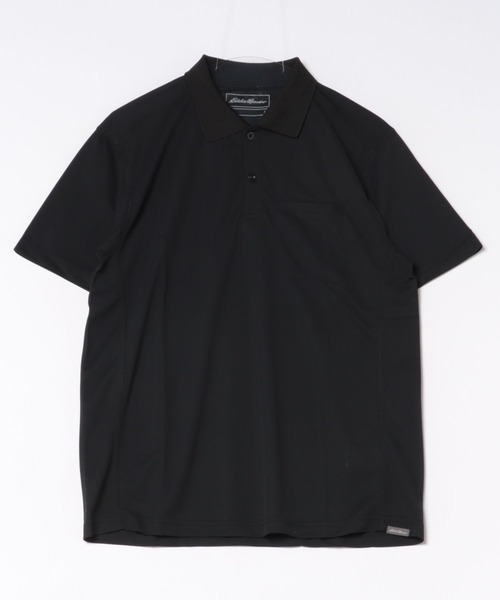 24SS ebure カノコ ポロシャツ 黒　38 Eddie Bauer（エディーバウアー） ポロシャツ 半袖 ポリエステルカノコ