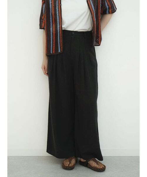 パンツ 4tucks linen pants レディース