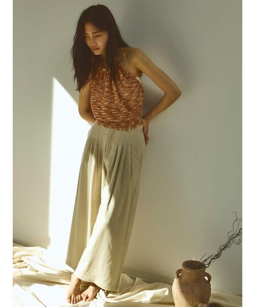 パンツ 4tucks linen pants レディース