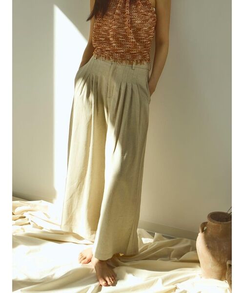 パンツ 4tucks linen pants レディース