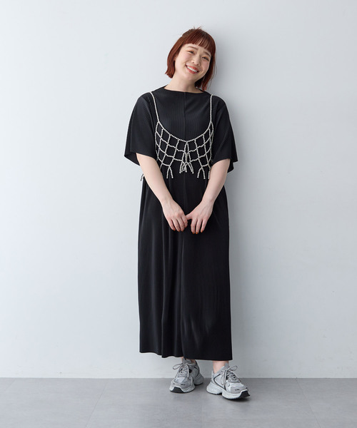 anyfee ワンピース 「anyfee/大きいサイズ」セルフカットプリーツ