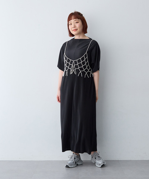 anyfee ワンピース 「anyfee/大きいサイズ」セルフカットプリーツ