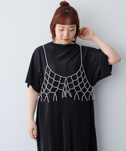 anyfee ワンピース 「anyfee/大きいサイズ」セルフカットプリーツ