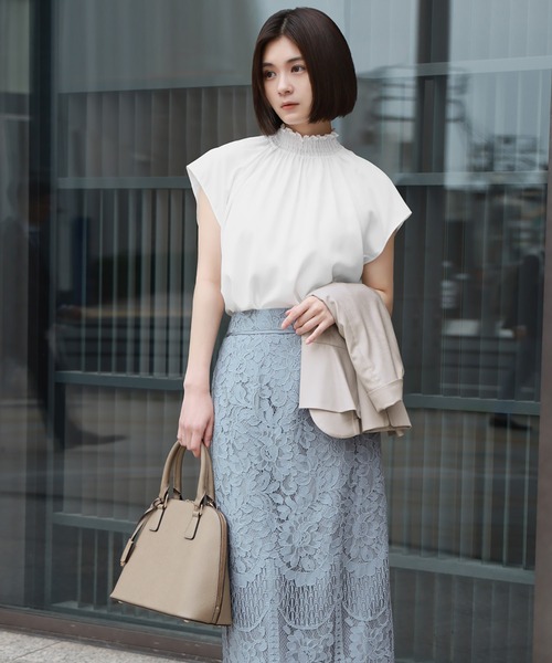 「Flolia」 半袖ブラウス M オフホワイト レディース_画像6