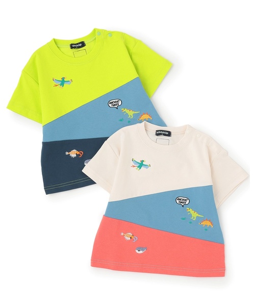 クレードスコープ　Tシャツ9枚セット　130 kladskap（クレードスコープ） tシャツ 太古の生き物切替半袖Tシャツ