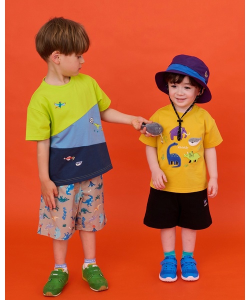 kladskap（クレードスコープ） tシャツ 太古の生き物切替半袖Tシャツ