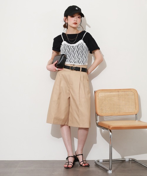 SALE！グレディブリリアン　ツイードラップショートパンツ　ネイビー系 グレディブリリアン（レディースショート、ハーフパンツ）｜ボトムス