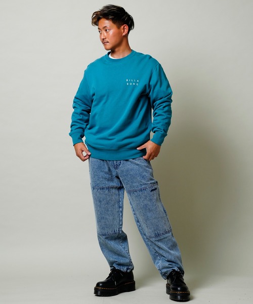 「BILLABONG」 スウェットカットソー M グリーン メンズ_画像2