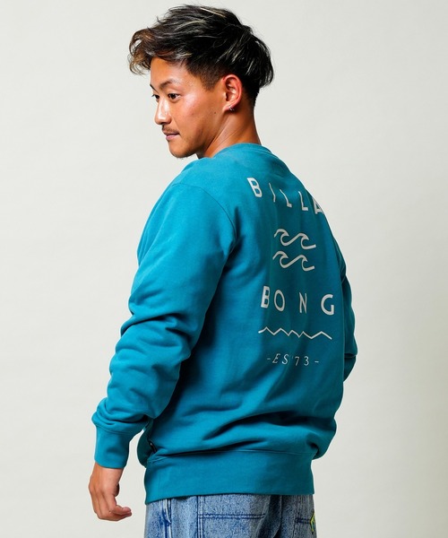 「BILLABONG」 スウェットカットソー M グリーン メンズ_画像3