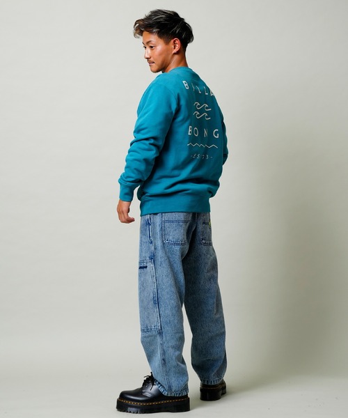 「BILLABONG」 スウェットカットソー M グリーン メンズ_画像4