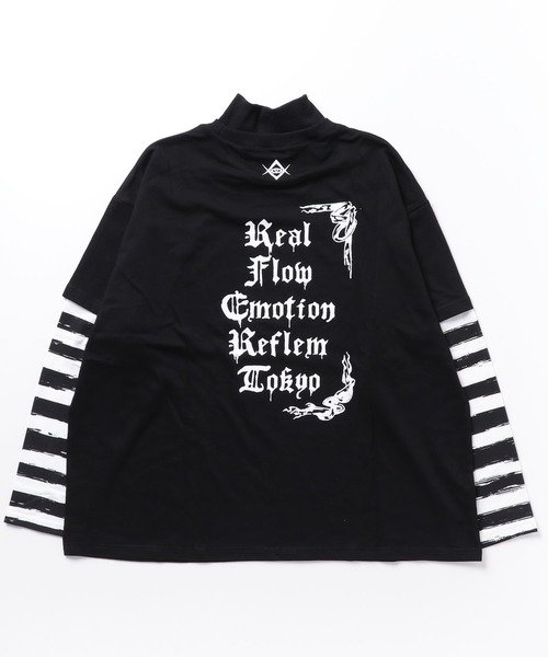 「REFLEM」 長袖カットソー FREE ブラック×ホワイト レディース_画像9