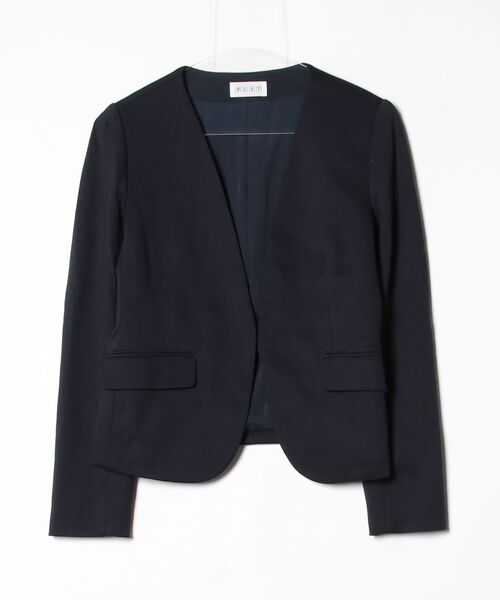 PLST ネイビー ノーカラージャケット XXL PLST（プラステ） ノーカラージャケット S ネイビー レディース