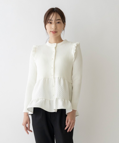 「Sono」 ニットカーディガン 1 グレー レディース_画像2