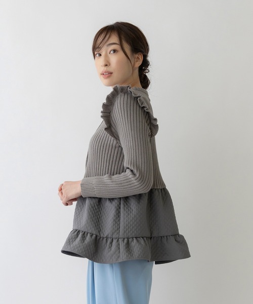 「Sono」 ニットカーディガン 1 グレー レディース_画像3