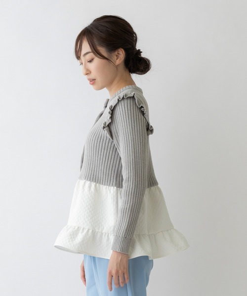 「Sono」 ニットカーディガン 1 グレー レディース_画像7