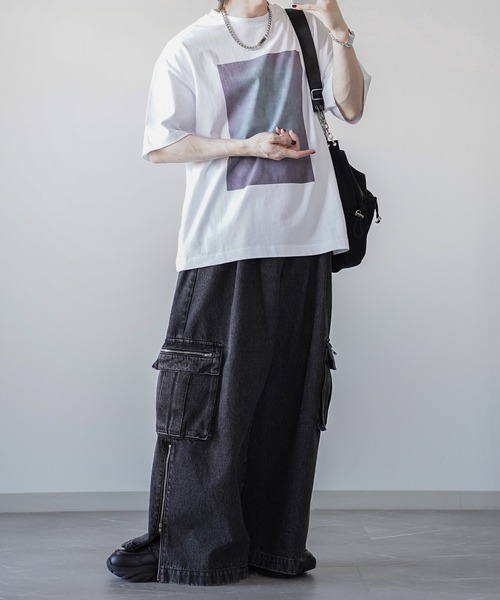 「ELLUV」 半袖Tシャツ L ブラック系その他2 メンズ_画像6