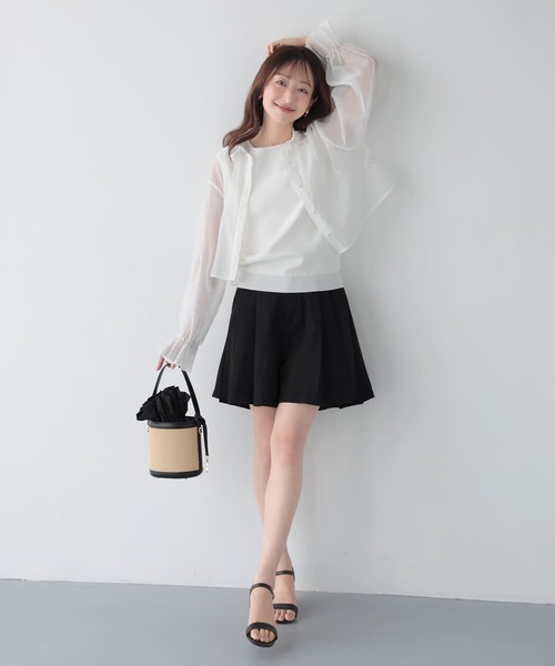 Mirenue パンツ タックフレアショートパンツ レディース : ZOZOTOWN