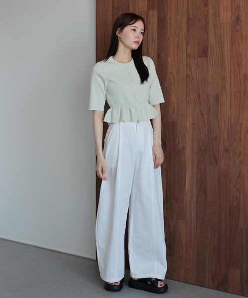 「J by blue」 ニットカーディガン MEDIUM ホワイト レディース_画像7